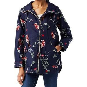 NWT Joules Navy Floral Canvas Jacket Raincoat Plus US 22 UK 26 $149